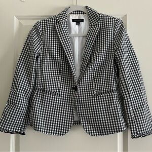 Black and White Gingham Blazer